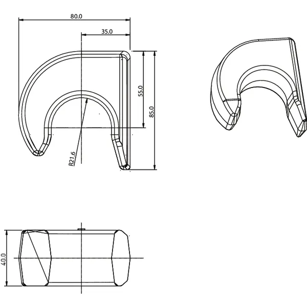 Gancho de soldar para carregador frontal tipo Euro