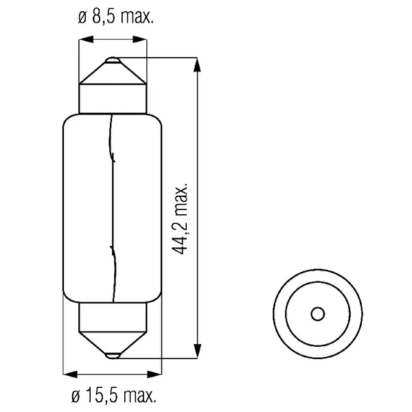 Lâmpada 15W Tubular