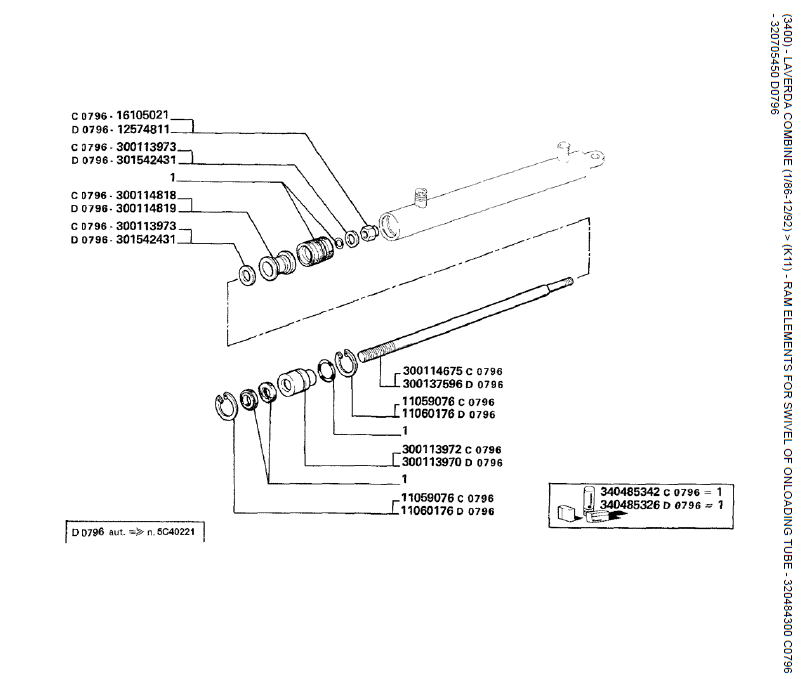 14.ELEMENTOS DE RAM PARA GIRO DO TUBO DE CARGA - 320484300 C0796 - 320705450 D0796
