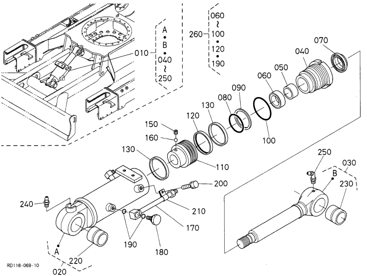 Cilindro da lamina frontal S101-2
