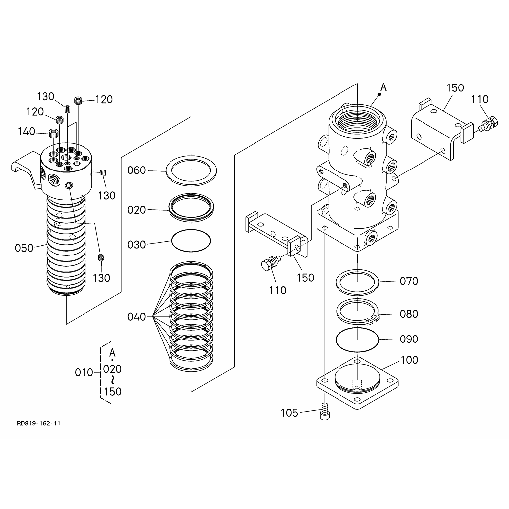 conjunto da rotação sem lamina de angulo