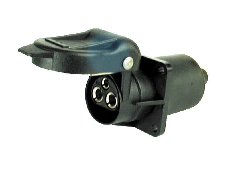 Ficha fêmea 3 pinos c/ fixação 4 furos