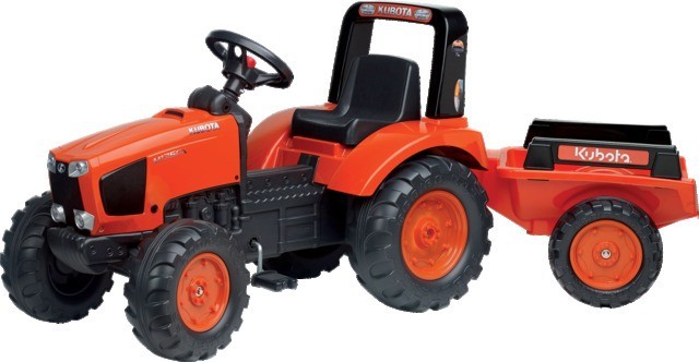 Tractor a pedais Kubota com reboque
